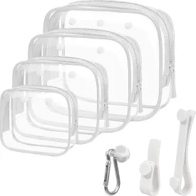 4 Packs Clear Bogg Bog Accessories Beach Tote Bag Suitable for Bogg Bag Insert Bag Cellphone Phone Holder Clear Makeup Bags Toiletry Bag Key Holder for Bogg Bag, Accessories for Bogg Bags (White)