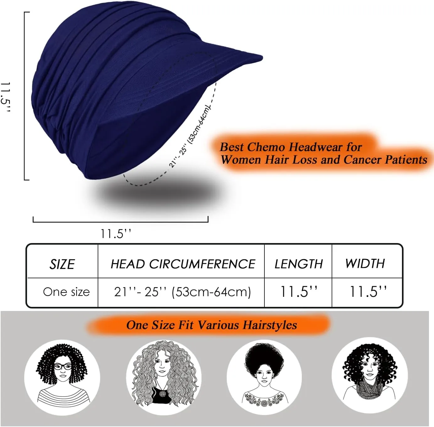 4 Pcs Soft Bamboo Baseball Cap for Women, Chemo Hats for Hair Loss
