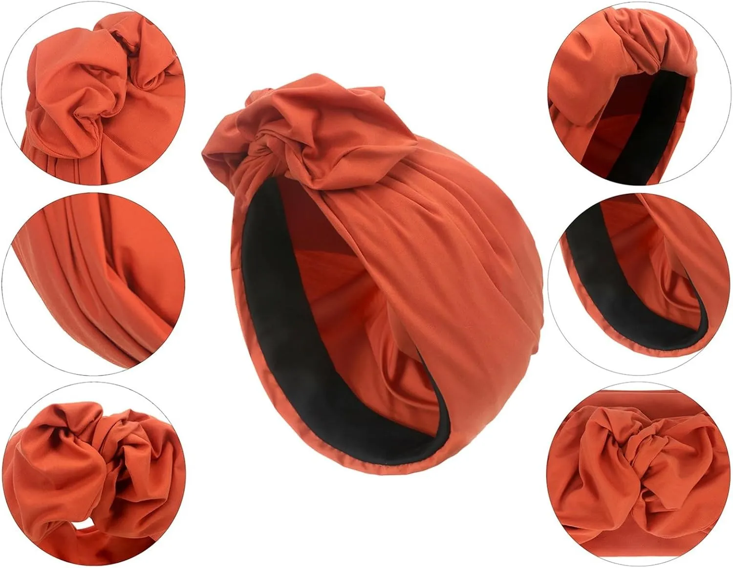 African Turban Beanie Hat Bowknot Headwrap Pre- tied Stretchy Daily Prom Headwraps for Women