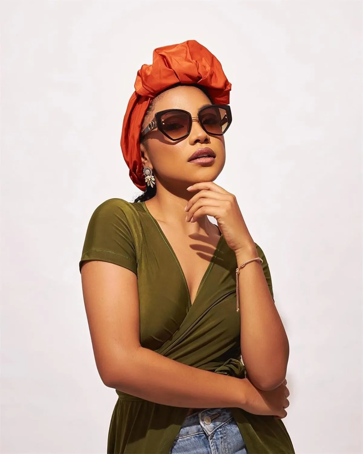 African Turban Beanie Hat Bowknot Headwrap Pre- tied Stretchy Daily Prom Headwraps for Women
