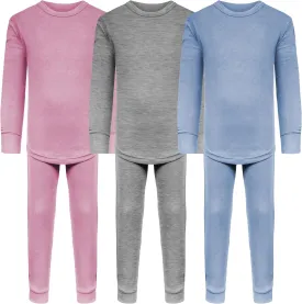 Andrew Scott Kids Base Layer Underwear Sets | Ultra-Soft Cotton Stretch | Girls - Boys | 3 Tops   3 Bottoms