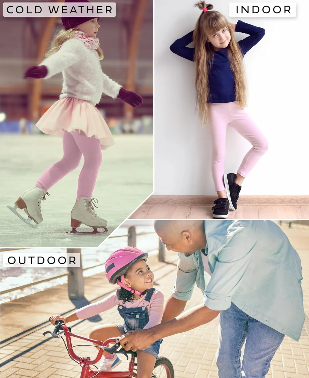 Andrew Scott Kids Base Layer Underwear Sets | Ultra-Soft Cotton Stretch | Girls - Boys | 3 Tops   3 Bottoms