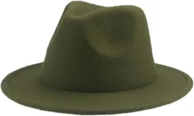 Autumn And Winter Wool Felt Big Brim Hat Men And Women Woolen Chain Hat Classic Retro Jazz Hat 1Pcs