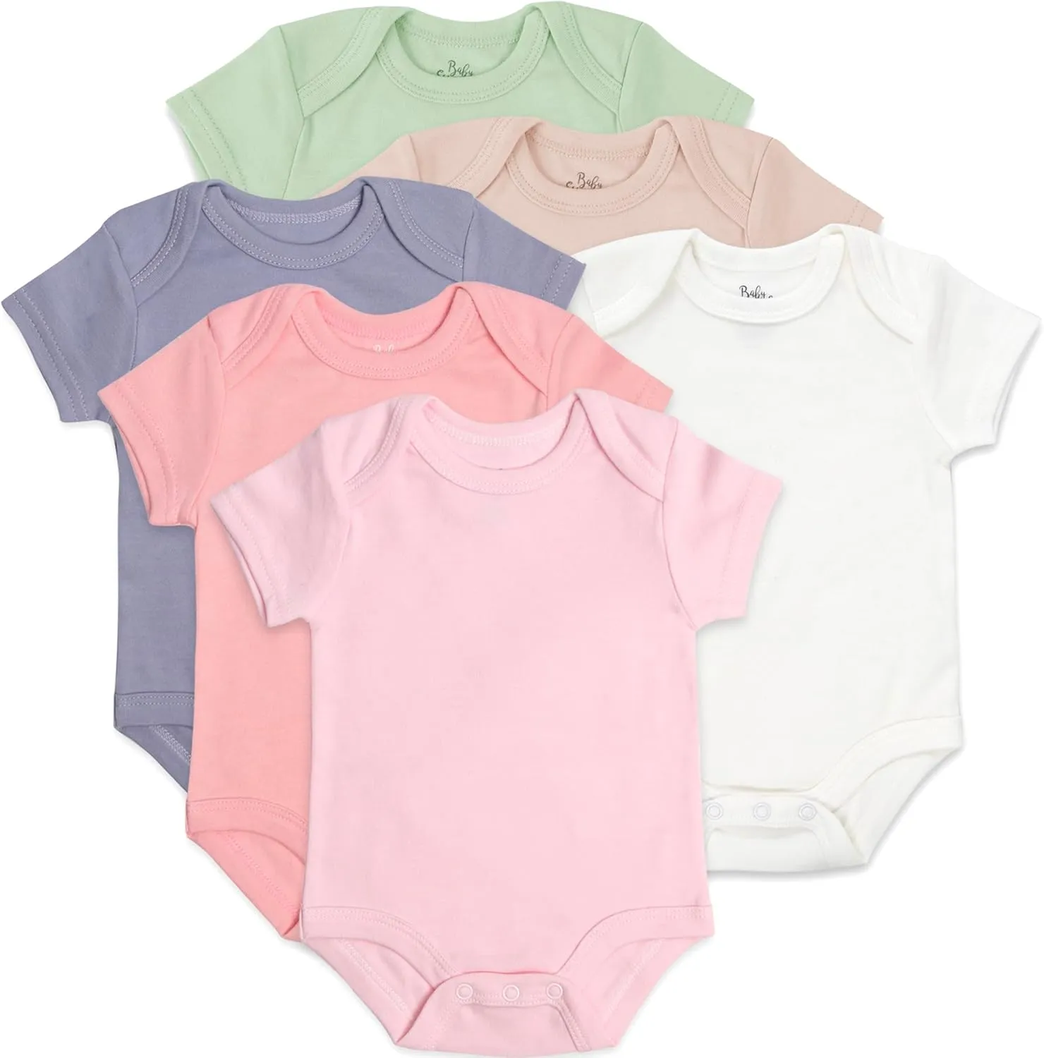 Baby Essentials Unisex Baby Boys and Girls Solid Color 6 Piece Bodysuit Set