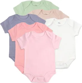 Baby Essentials Unisex Baby Boys and Girls Solid Color 6 Piece Bodysuit Set