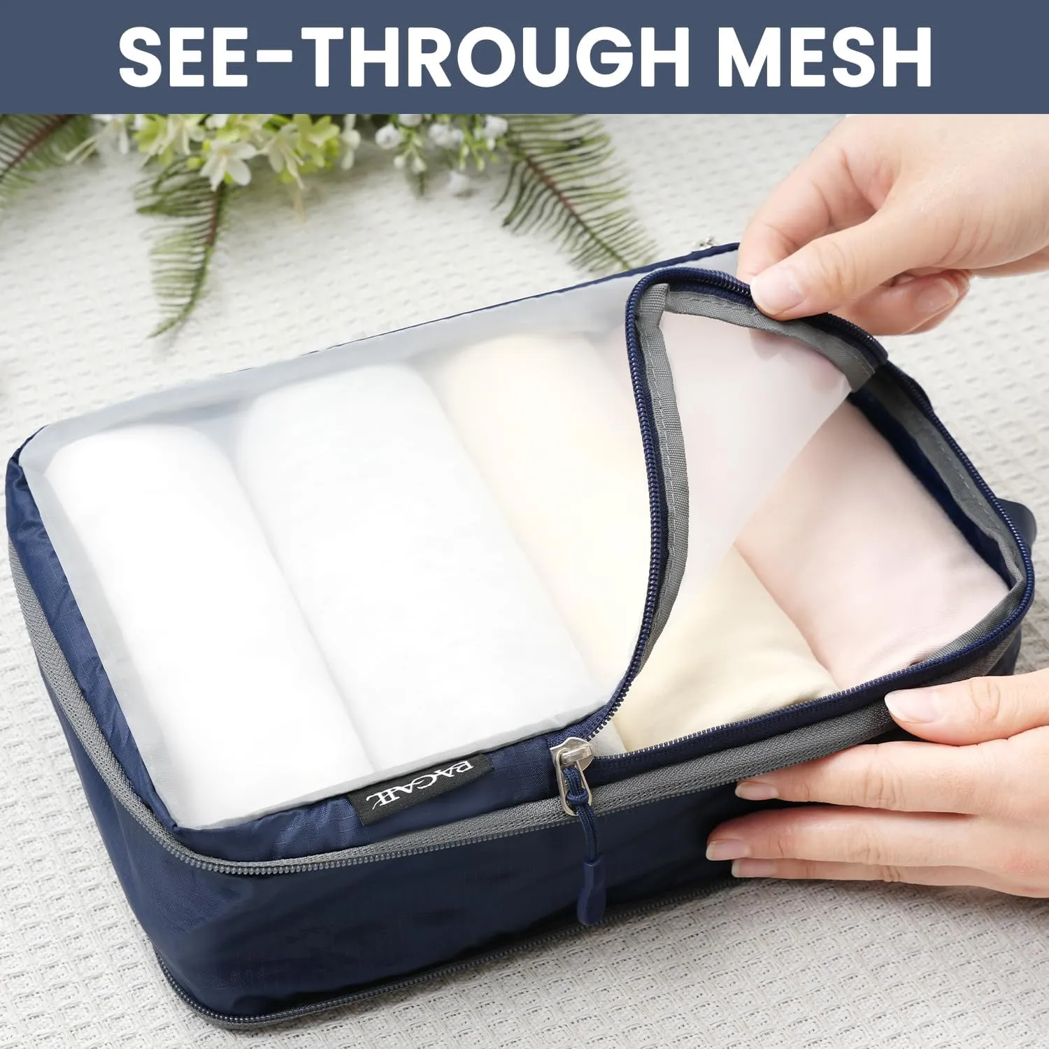 BAGAIL 4 Set/6 Set Ultralight Compression Packing Cubes Packing Organizer for Travel Accessories Luggage Suitcase Backpack