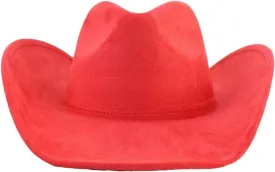 Big Roll Brim Cowboy Hat Top Cap for Men Women Cowgirl Hat Felt Fedora Hats Outdoor Sun Hat Red 56-58CM