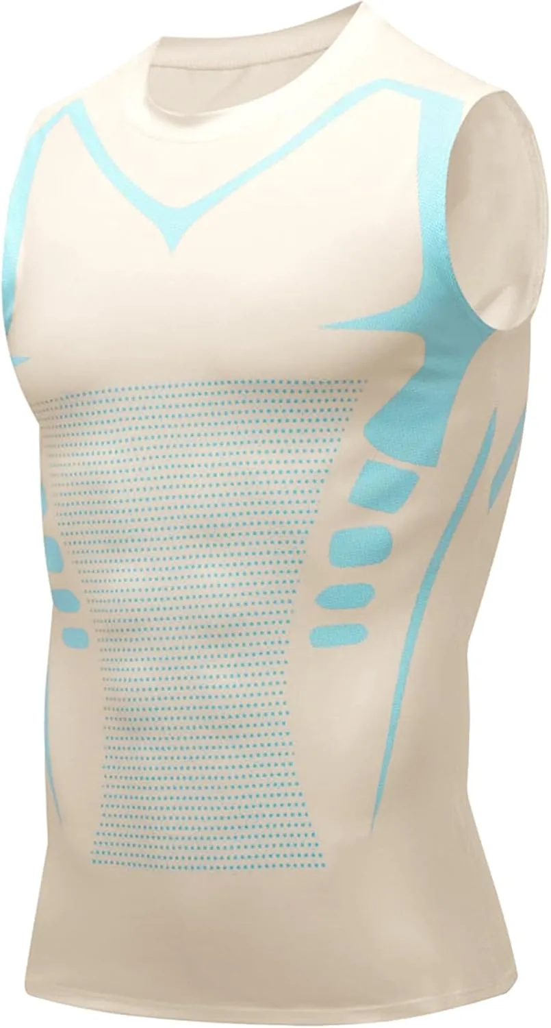 Compression Shirt Men Slimming Body Shaper Vest Crewneck Workout Shirts Tummy Control Undershirts