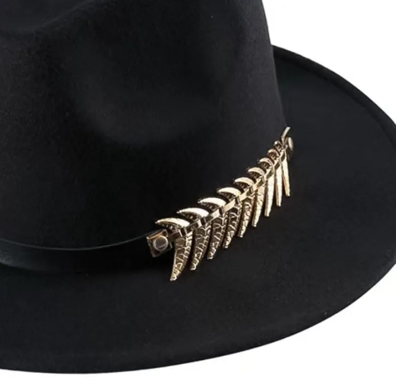 Cowboy Hat for Women and Men Western Felt Fedora Hat Black Wide Brim Cowboy Cowgirl Hat