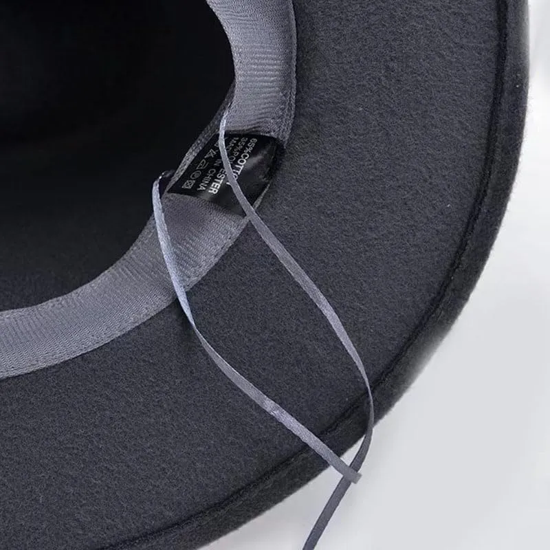 Cowboy Hat for Women and Men Western Felt Fedora Hat Black Wide Brim Cowboy Cowgirl Hat