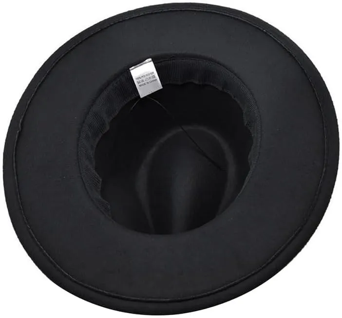 Cowboy Hat for Women and Men Western Felt Fedora Hat Black Wide Brim Cowboy Cowgirl Hat