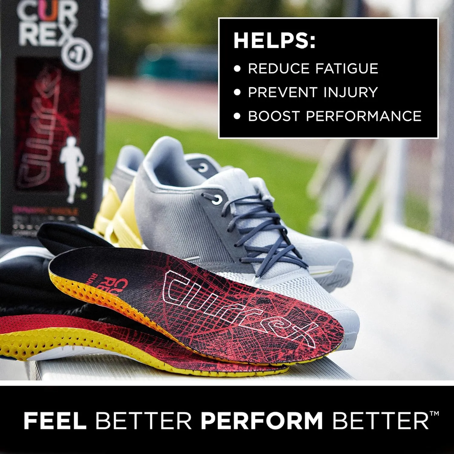 CURREX RunPro Insoles for Running Shoes  Arch Support Inserts to Help Reduce Fatigue, Prevent Injuries & Boost Performance  For Men & Women  High Arch, Large