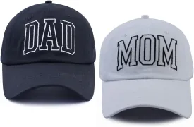 Dad and Mom Hats for Men Women, Set of 2 PCS Embroidered Mama Papa Baseball Cap