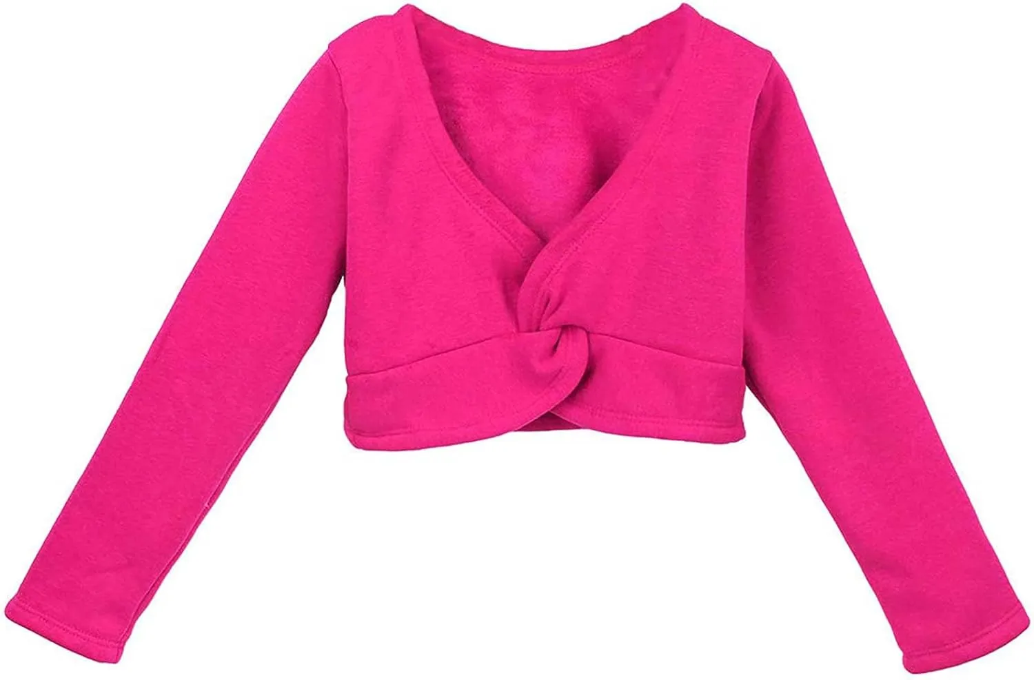 Daydance Girl's Dance Crop Tops Ballet Wrap Shrug Sweater Long Sleeve