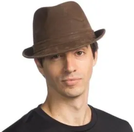 Fedora Brown Leatherlike Adult