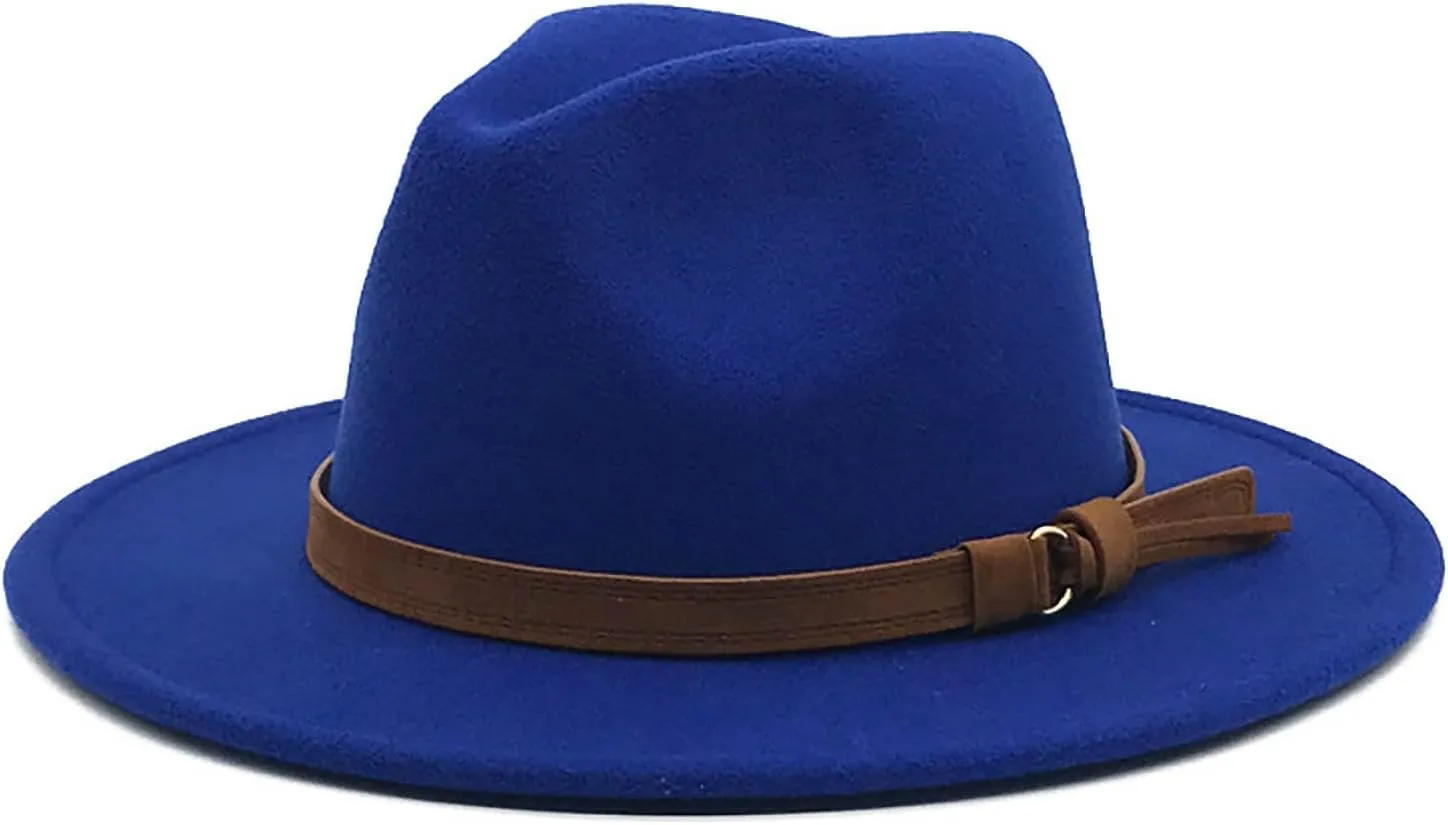 Fedora Hat Wide Brim Panama Cap Classic Floppy Warm Top Hat Vintage Jazz Hat for Women & Men