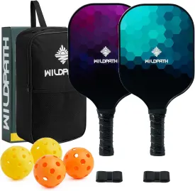 Fiberglass Pickleball Paddles Set of 2 or 4, Lightwight Pickle Ball Rackets 2 or 4 Pack with Polypropylene Core for Beginners