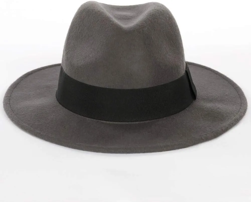 FORBUSITE Wool Felt Wide Brim Fedora Hats for Women Men