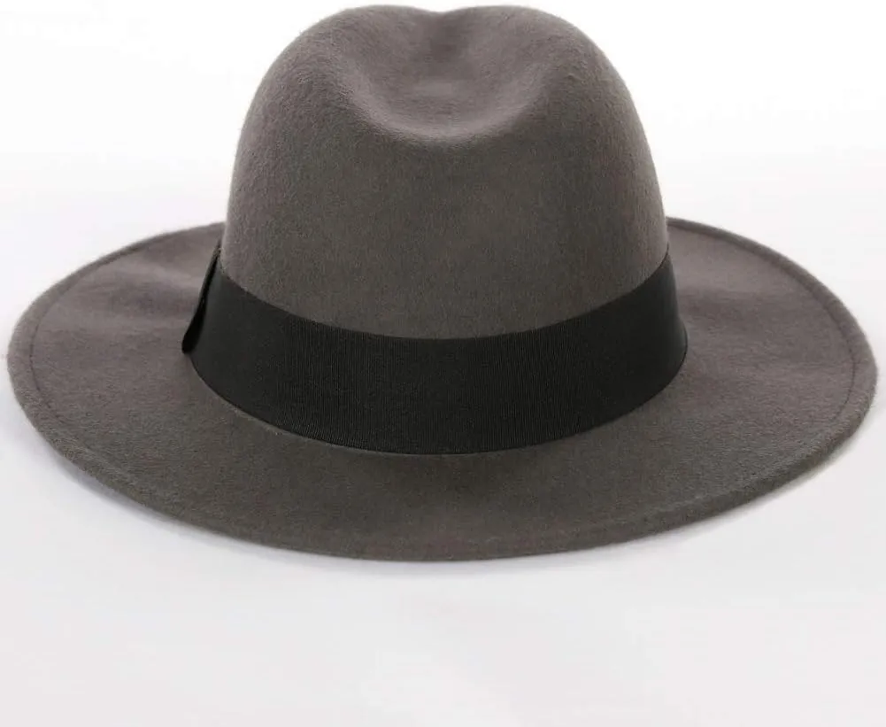 FORBUSITE Wool Felt Wide Brim Fedora Hats for Women Men