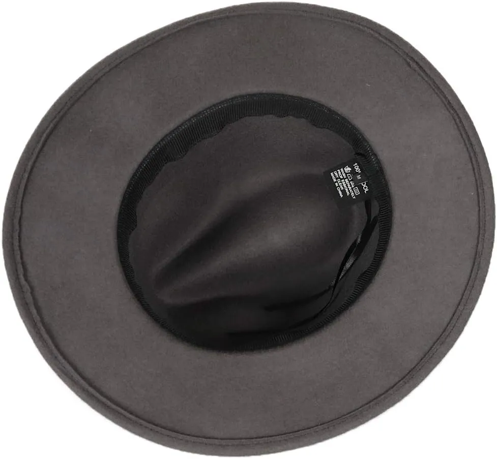 FORBUSITE Wool Felt Wide Brim Fedora Hats for Women Men