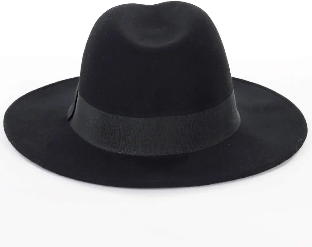 FORBUSITE Wool Felt Wide Brim Fedora Hats for Women Men