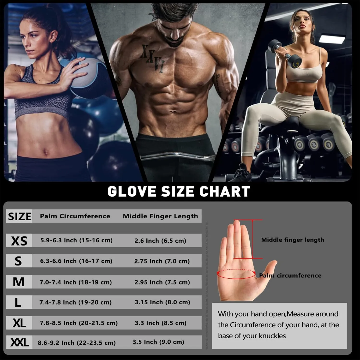 Full Fingers Workout Gloves for Women & Men - Gym Gloves with Extra Grip Foam Padding & Anti-Slip for Fitness, Training & Cycling