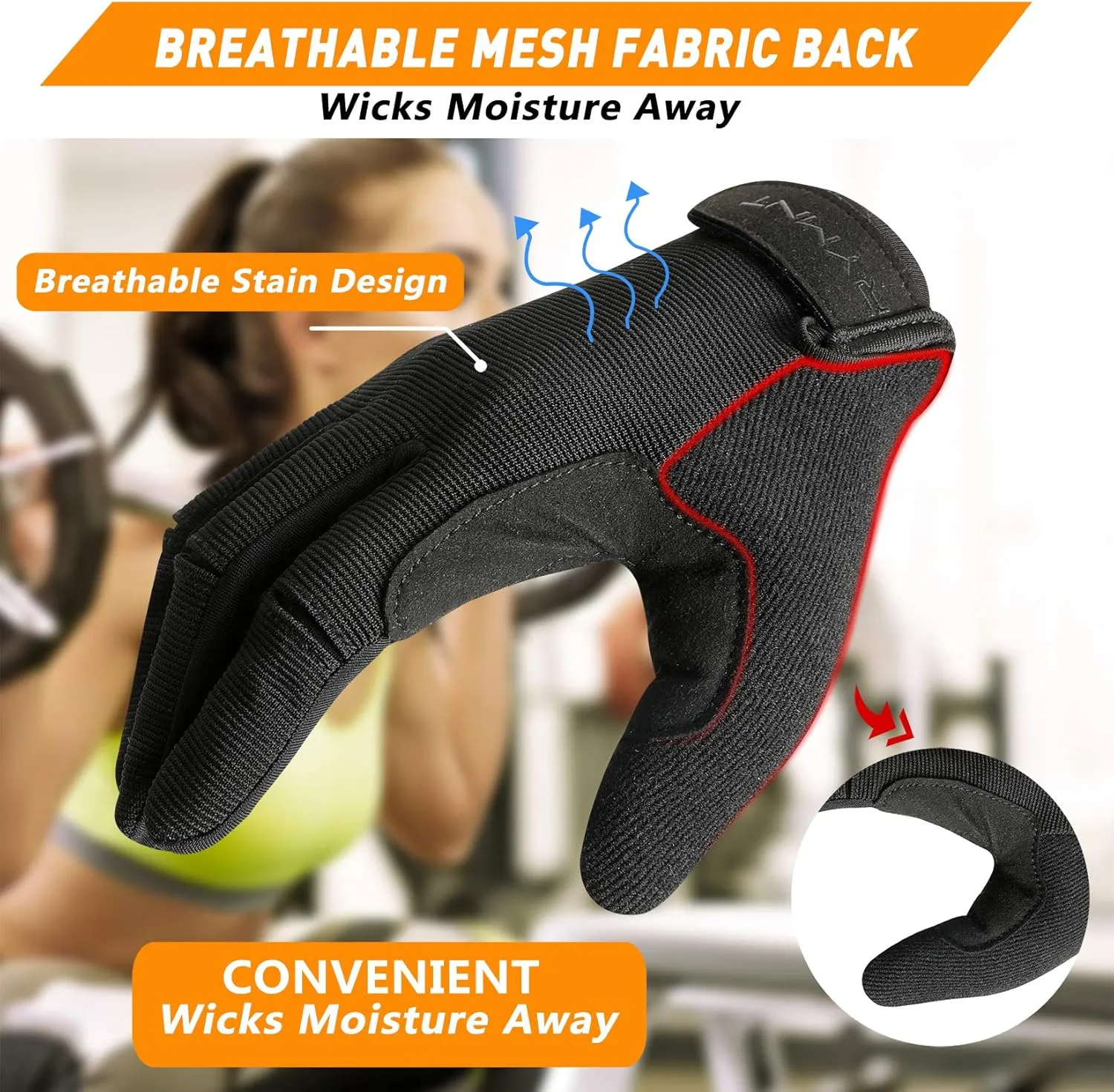 Full Fingers Workout Gloves for Women & Men - Gym Gloves with Extra Grip Foam Padding & Anti-Slip for Fitness, Training & Cycling