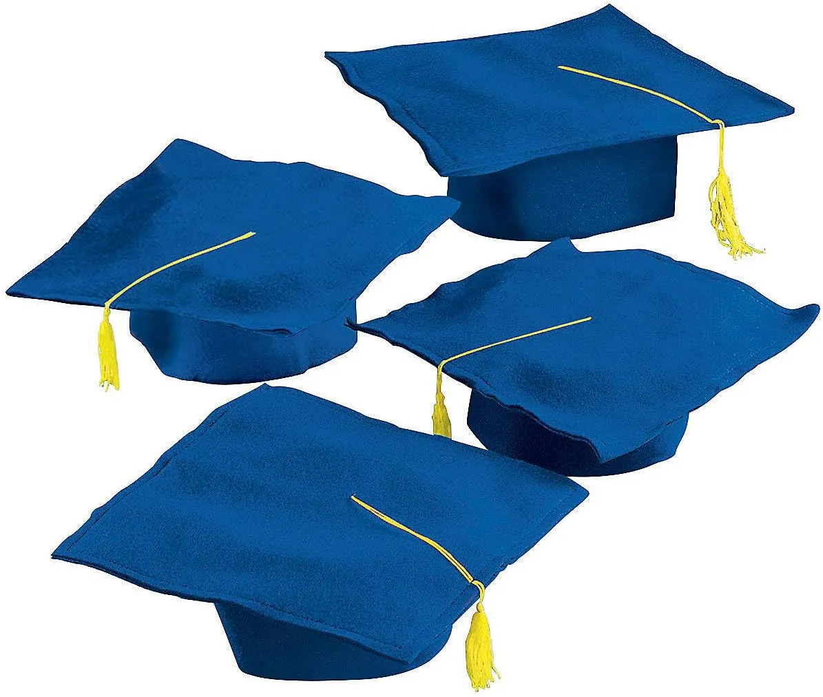 Fun Express Bulk 12 Pieces Kid's Felt Elementary, Kindergarten, Pre-School Graduation Mortarboard Caps, Felt