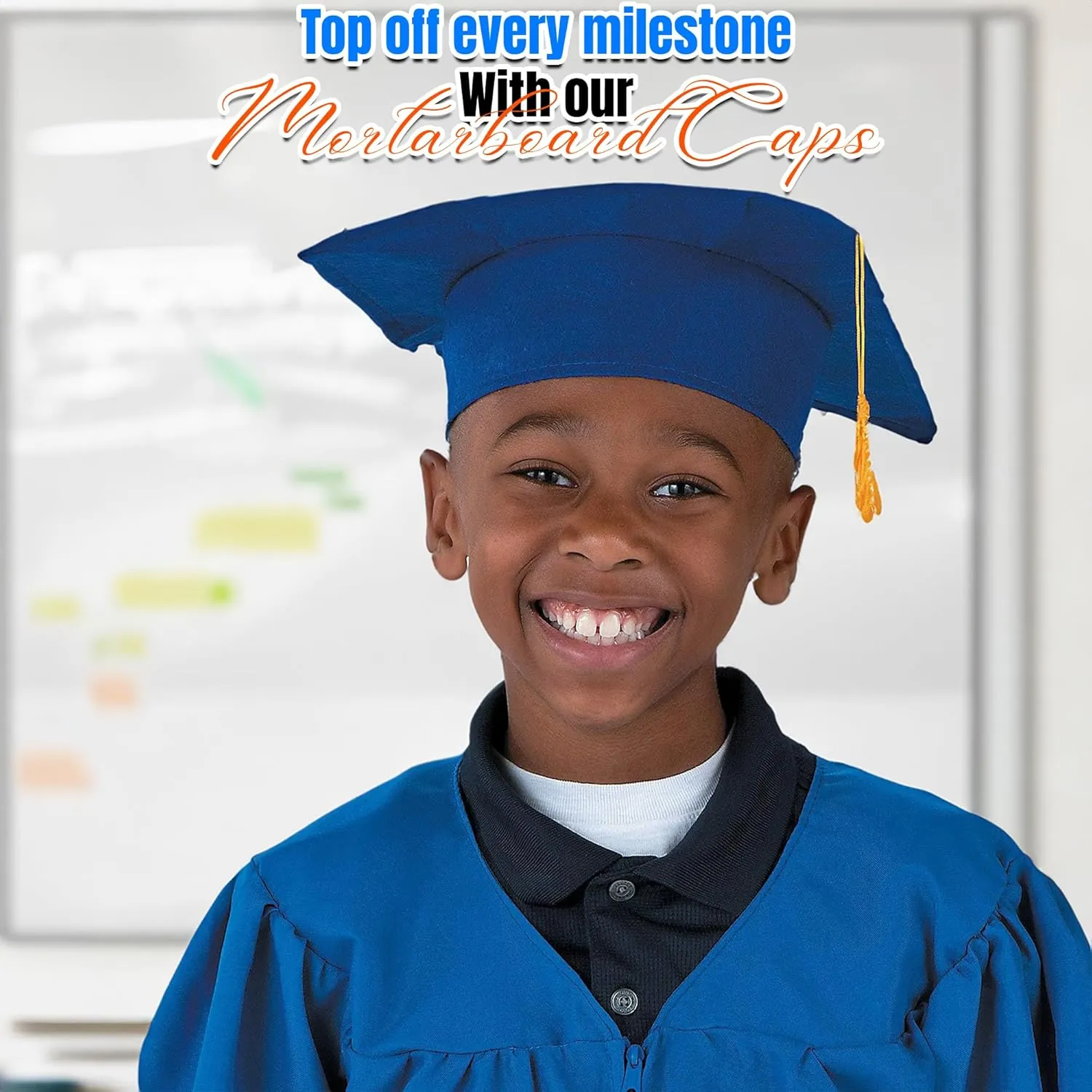 Fun Express Bulk 12 Pieces Kid's Felt Elementary, Kindergarten, Pre-School Graduation Mortarboard Caps, Felt