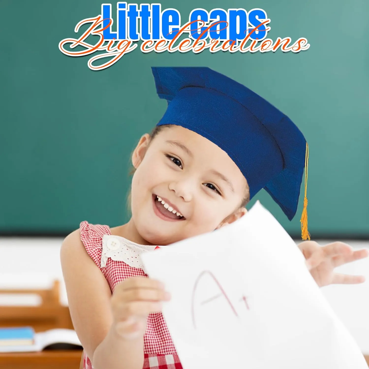 Fun Express Bulk 12 Pieces Kid's Felt Elementary, Kindergarten, Pre-School Graduation Mortarboard Caps, Felt