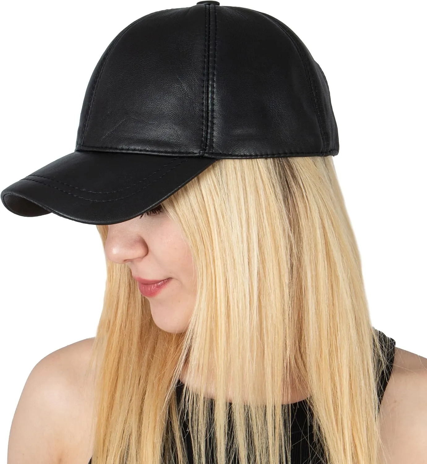 Genuine Leather Unisex Baseball Cap