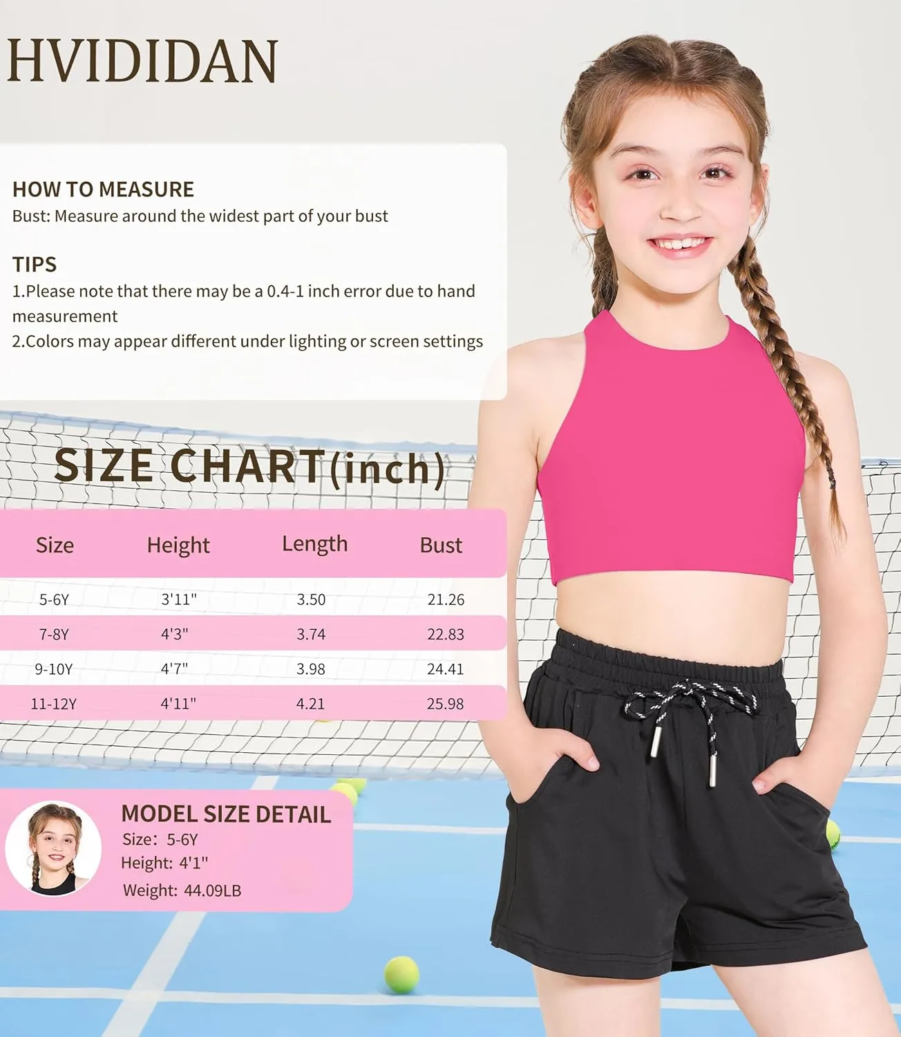 Girls Training Bra Scoop Neck Sports Bra for Teens Kids Strappy Back Dance Yoga Crop Tops