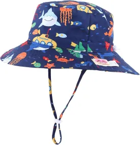Home Prefer UPF50  Wide Brim Sun Hat Boys Girls Sun Protection Hat Zoo Beach Swim Safari Bucket Hat for Baby Toddler Kid