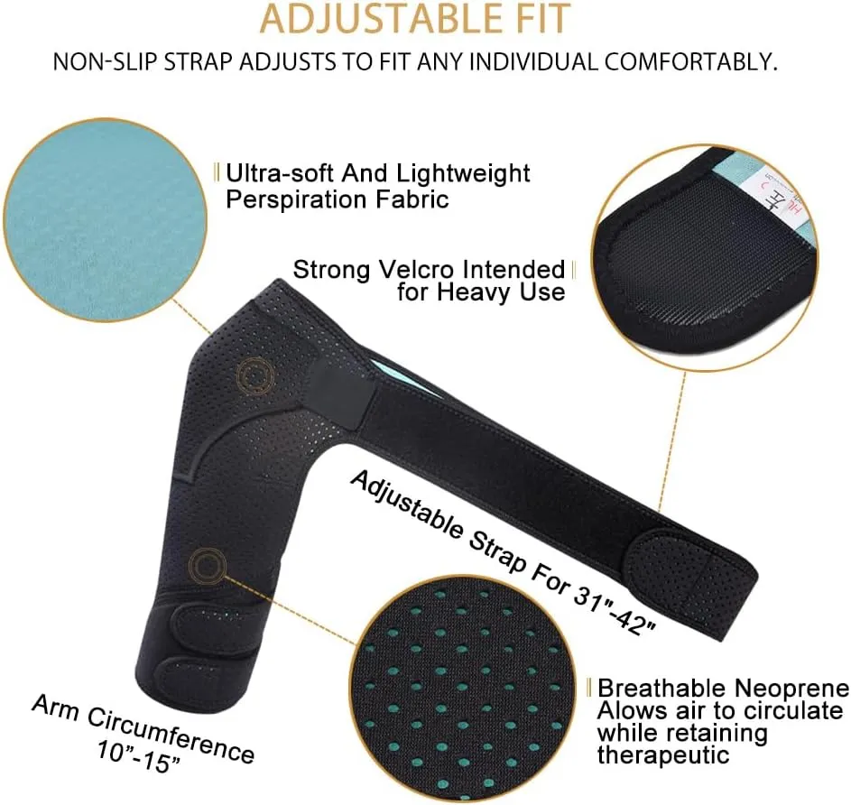 HUEGLO Right Shoulder Brace for Men,Torn Rotator Cuff Support Women Shoulder Stabilizer Brace for Shoulder Pain Relief