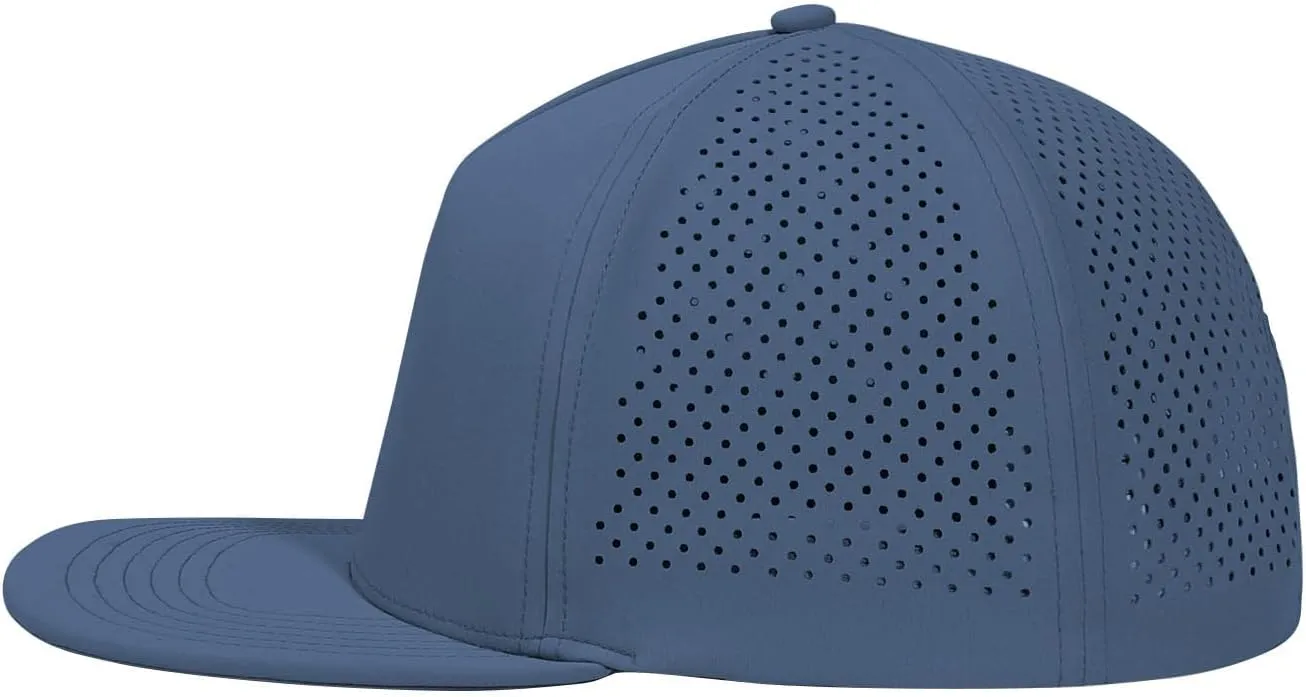 LiuSuper M/L/XL/XXL Flat Brim 5 Panel Hats for Men Performance Mens Snapback Hats Quick Dry Laser Perforated Baseball Cap
