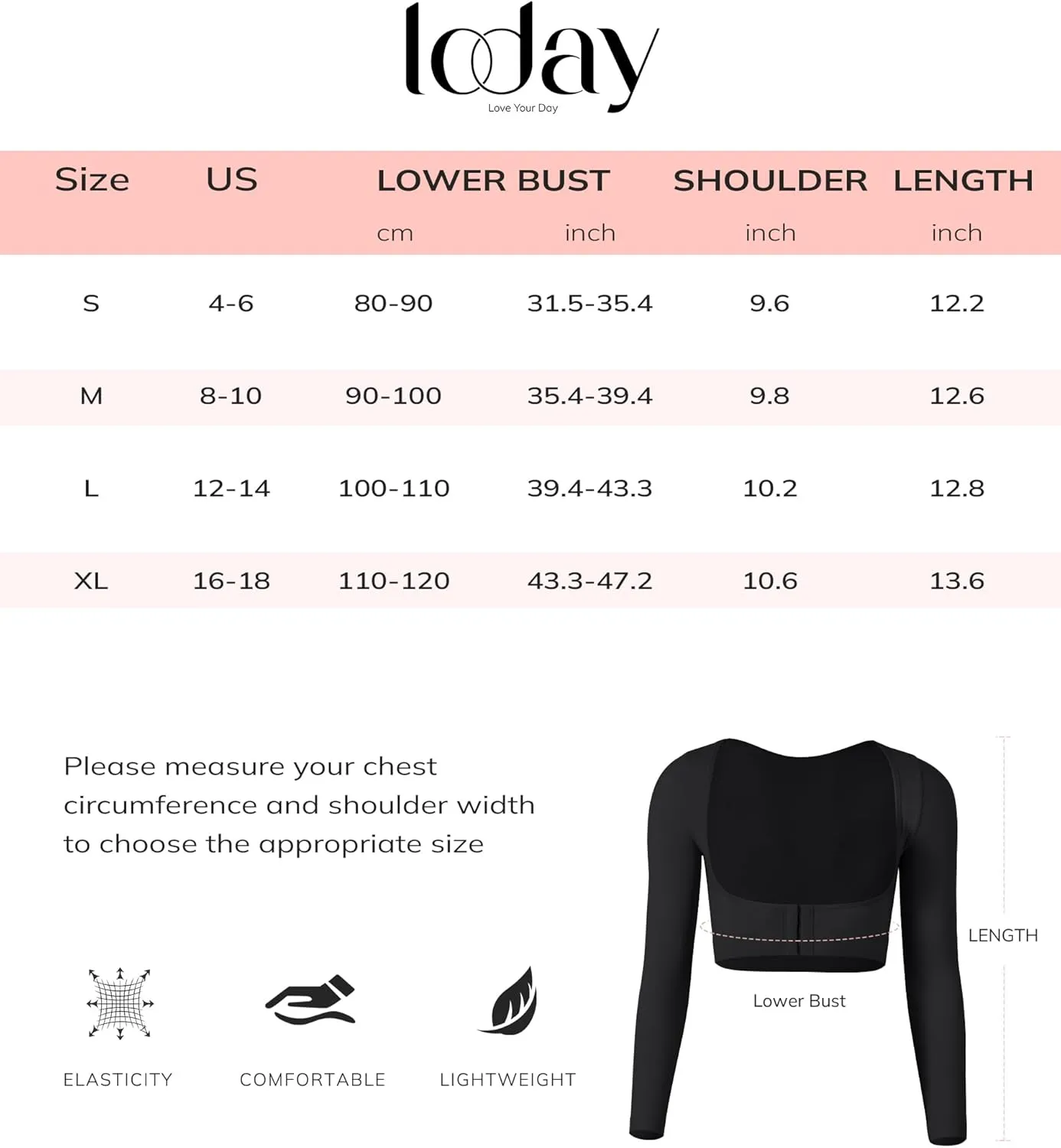 LODAY Arm Compression Sleeve Women Upper Arm Shaper Lipo Post Surgery Arm Sleeves for Women