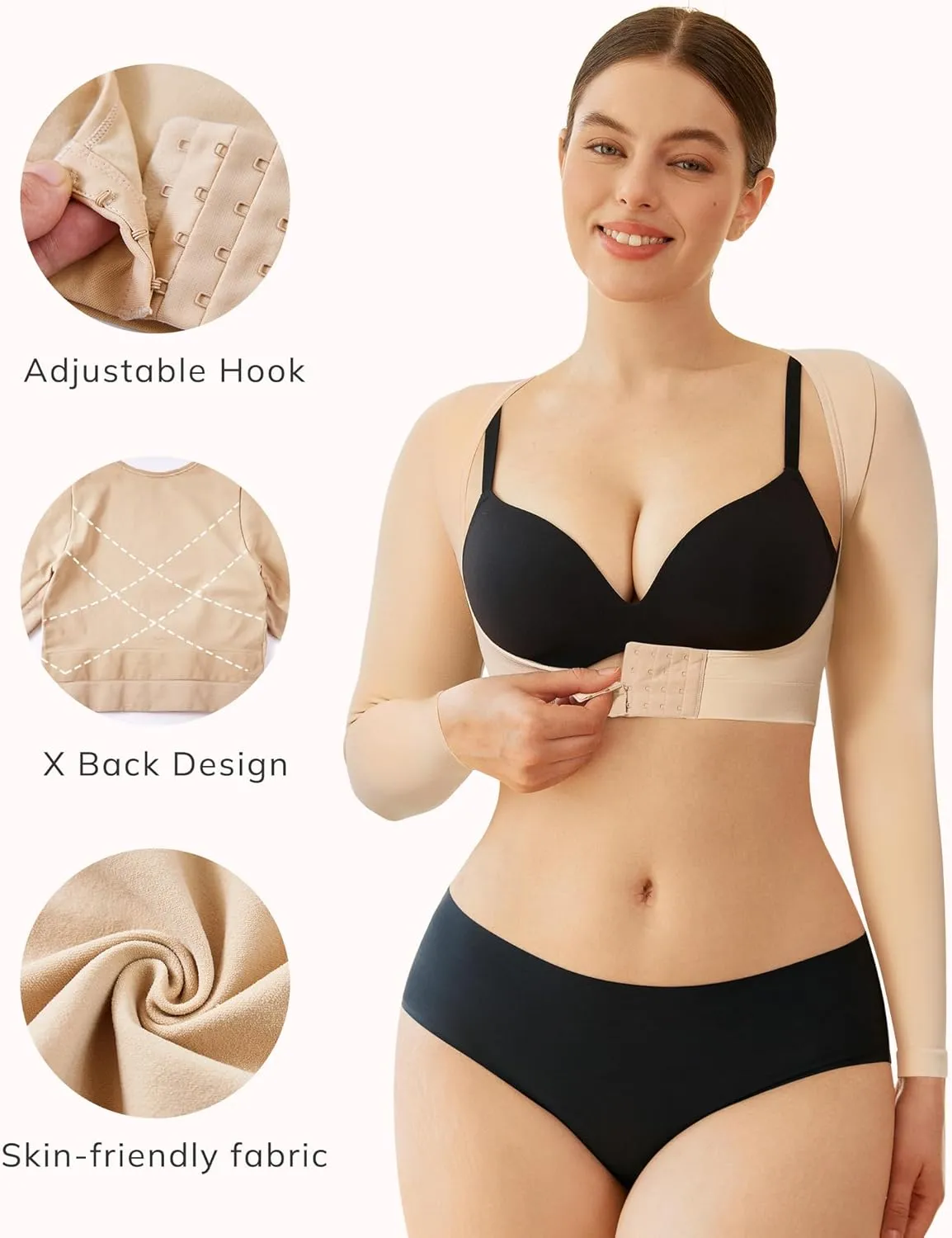 LODAY Arm Compression Sleeve Women Upper Arm Shaper Lipo Post Surgery Arm Sleeves for Women