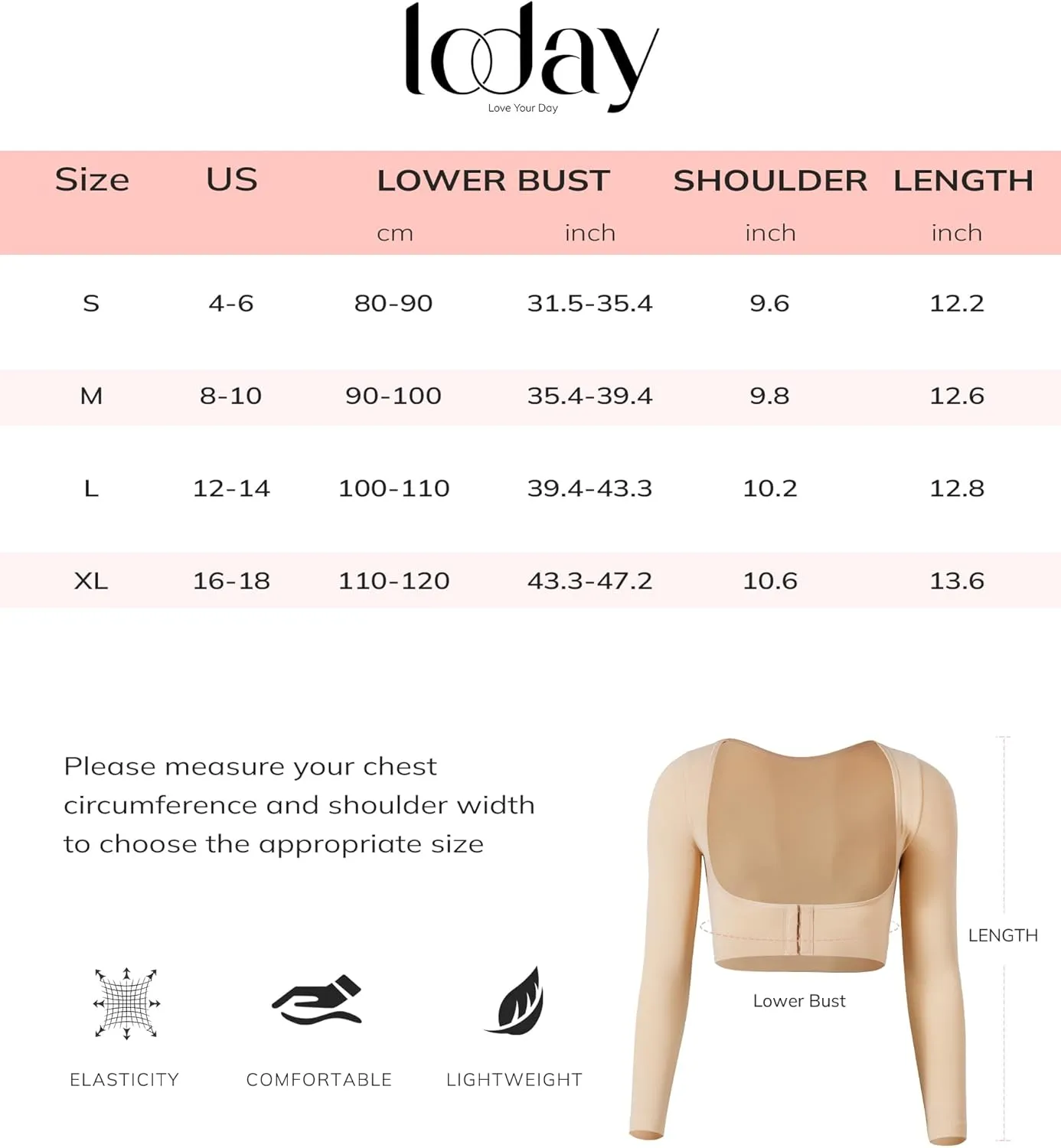 LODAY Arm Compression Sleeve Women Upper Arm Shaper Lipo Post Surgery Arm Sleeves for Women