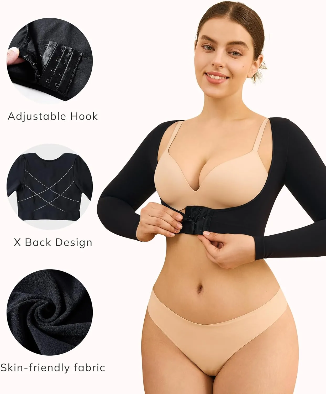 LODAY Arm Compression Sleeve Women Upper Arm Shaper Lipo Post Surgery Arm Sleeves for Women