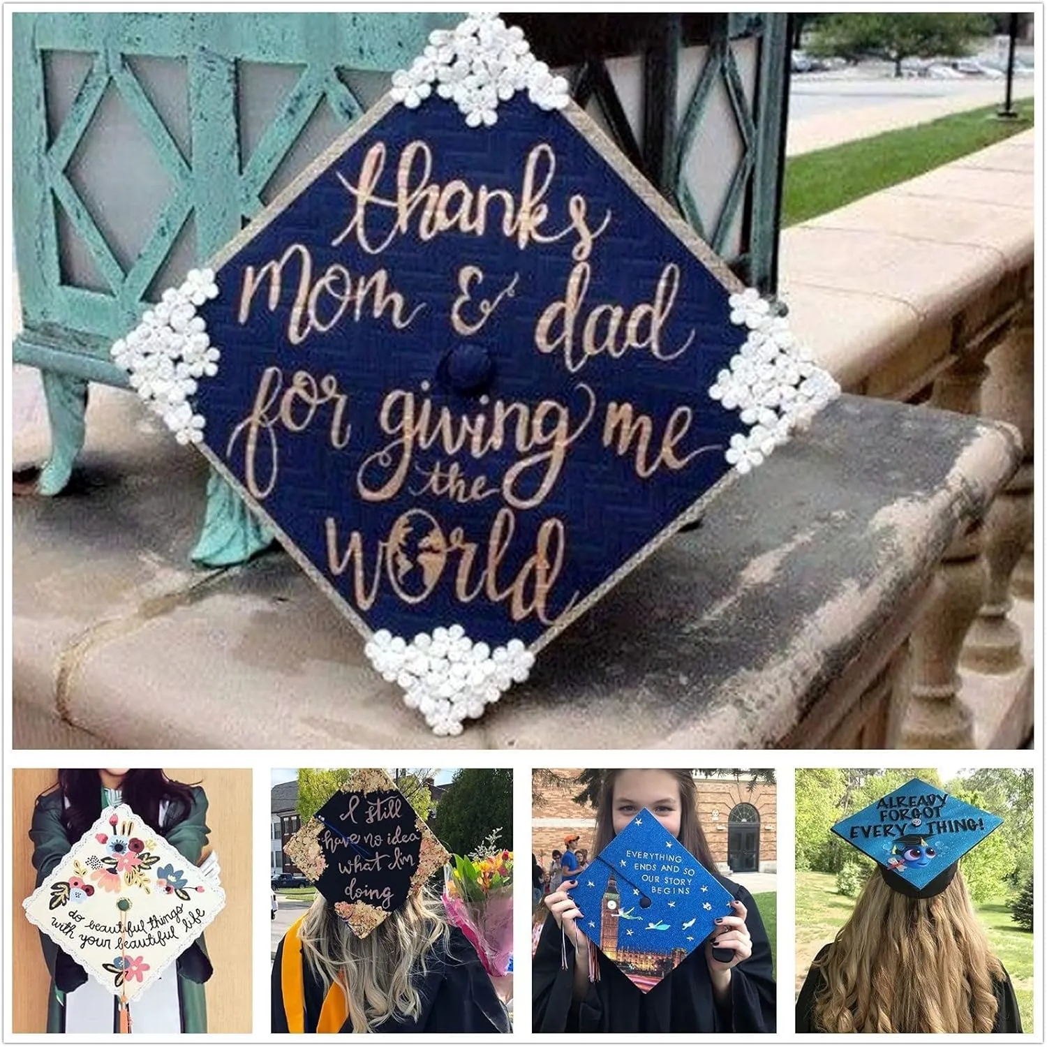 Matte Adult Graduation Cap with 2024 2025 Tassel Unisex Adjustable Graduation Cap