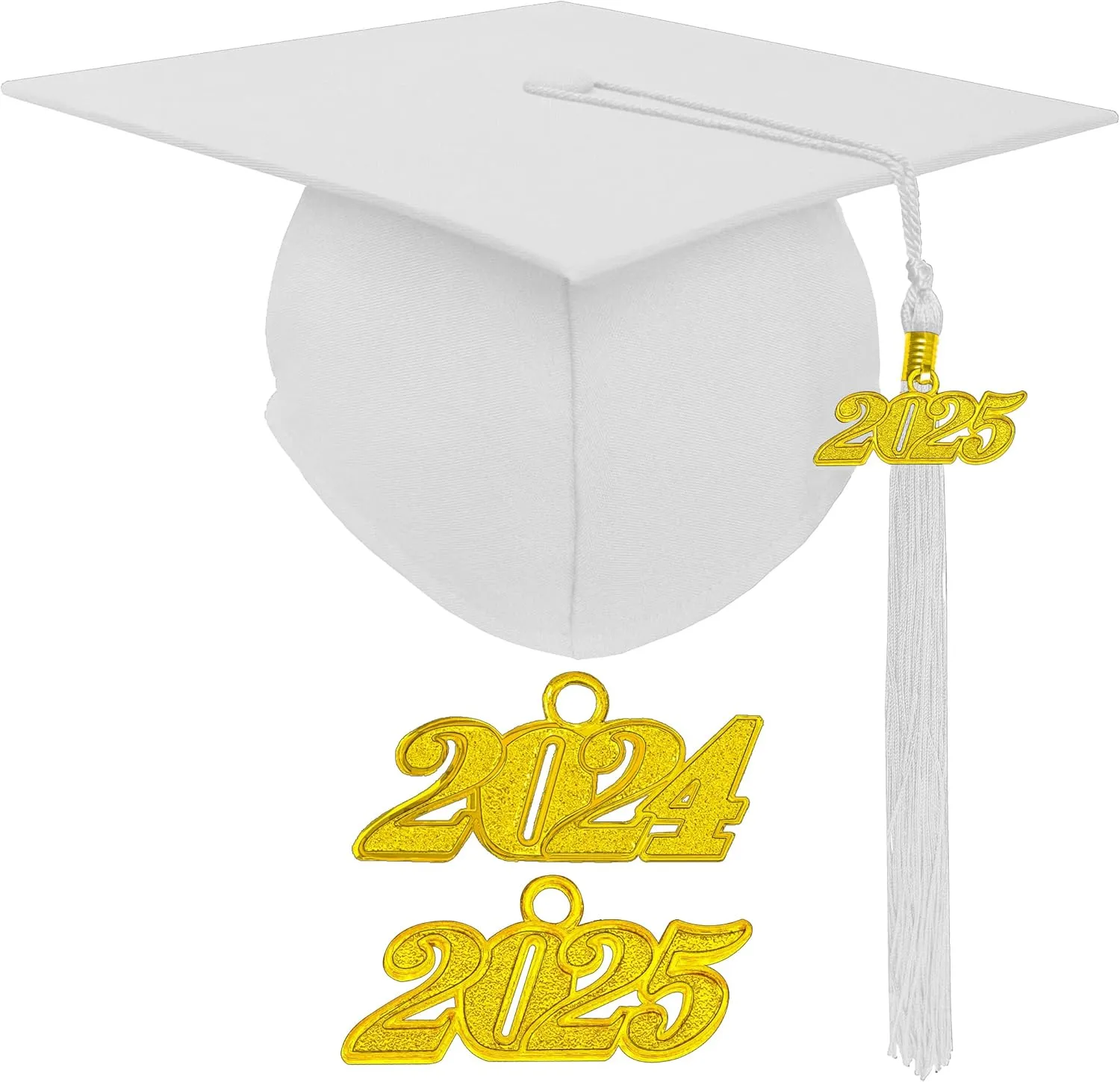 Matte Adult Graduation Cap with 2024 2025 Tassel Unisex Adjustable Graduation Cap