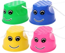 NUOBESTY 4pcs Bucket Stilt Walking Cups Plastic Balancing Steppers for Children Balance Ability Training Mixed Colors