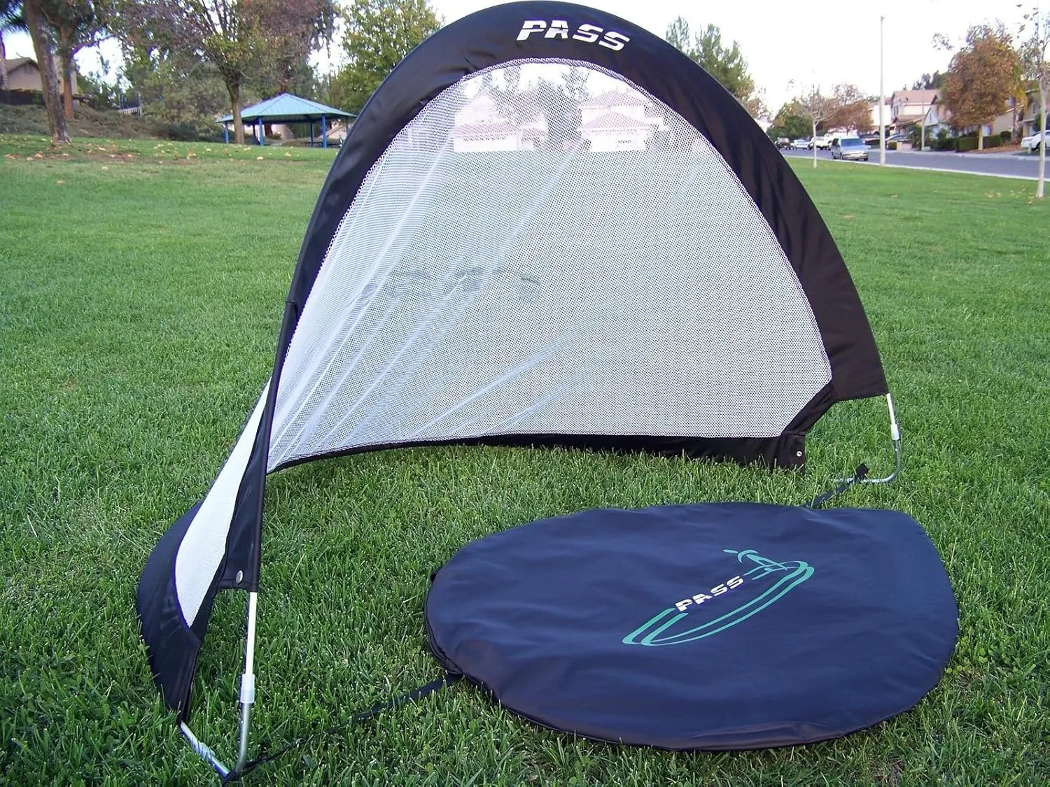 PASS Footer Pop up/Fold-able & Portable Soccer Football Nets. (Pair). Comes with Carry Case, One Year Warranty.