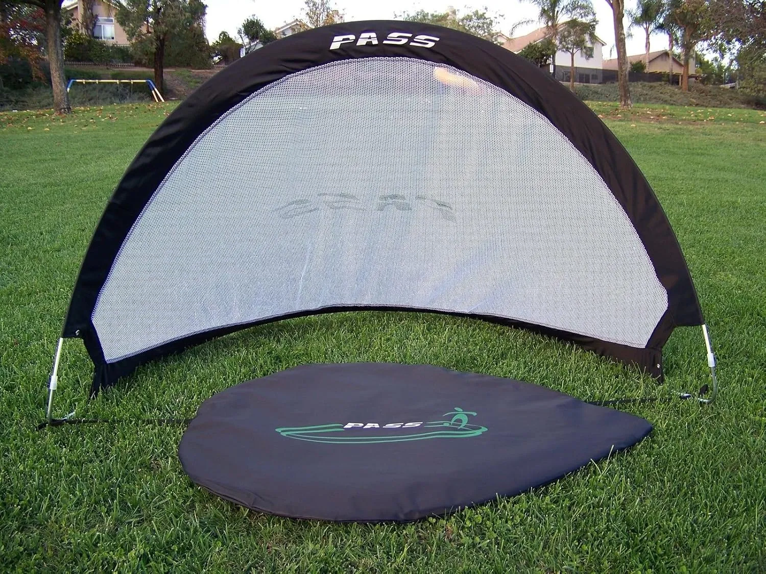 PASS Footer Pop up/Fold-able & Portable Soccer Football Nets. (Pair). Comes with Carry Case, One Year Warranty.