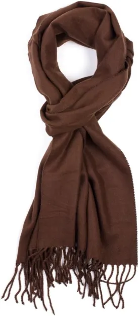 Plum Feathers Winter Scarf Shawl with Cashmere Feel - Rich Solid Colors Winter Scarves and Wraps 72" x 12"