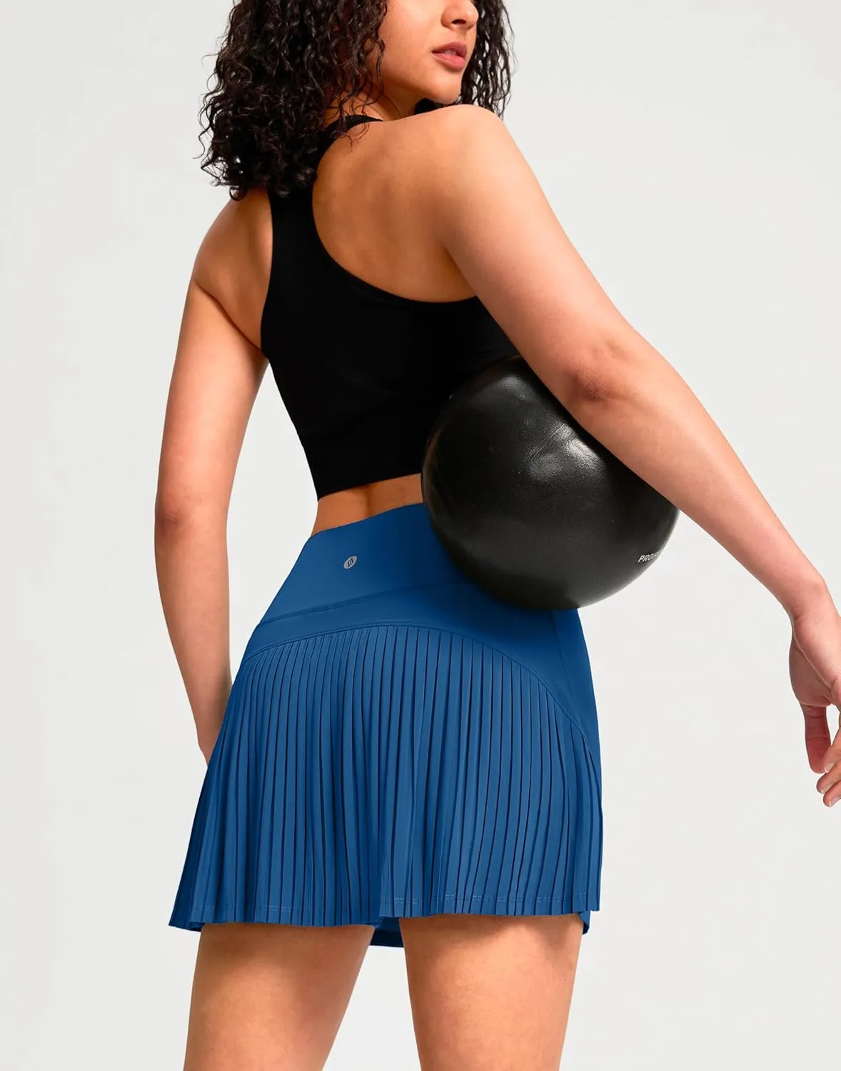 SANTINY 14" Tennis Skirt Skorts for Woman Pleated High Waited Skirts with Built-in Shorts Athletic Golf Skort