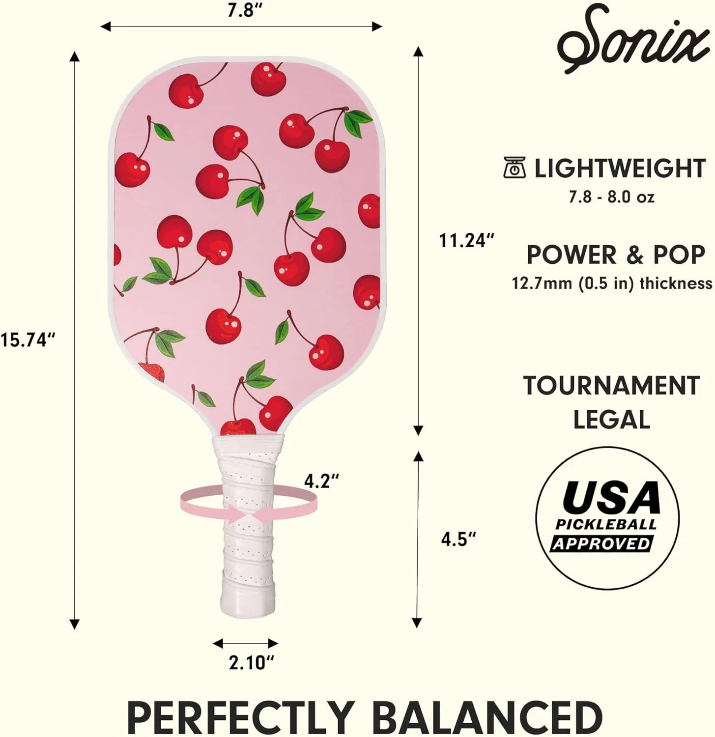 Sonix | USAPA Approved | Pickleball Paddles Set of 2 | Fiberglass Surface Pickleball Set with 2 Rackets, 4 Balls, & Bag