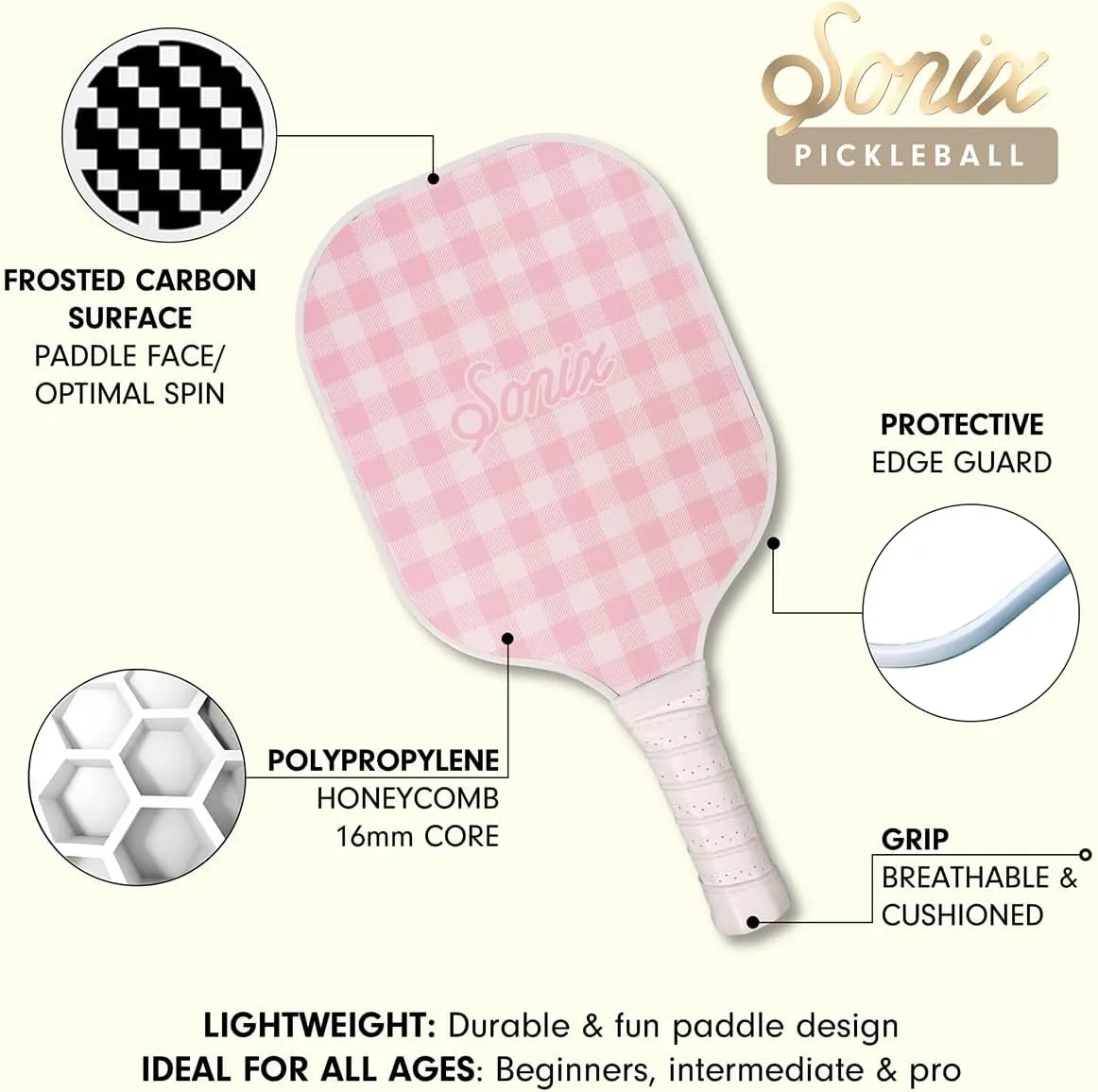 Sonix | USAPA Approved | Pickleball Paddles Set of 2 | Fiberglass Surface Pickleball Set with 2 Rackets, 4 Balls, & Bag