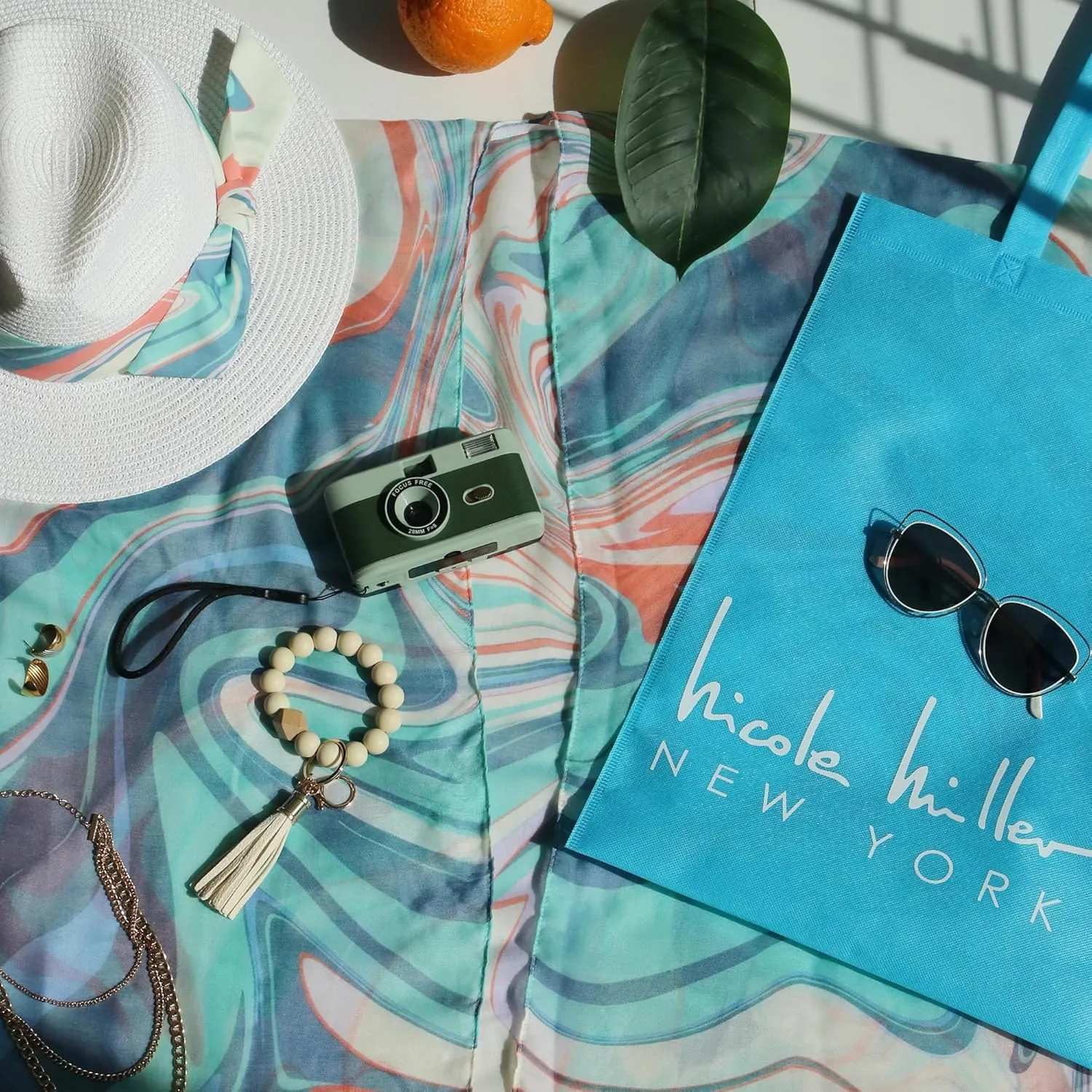 Straw Sun Hats Kimono Beach Cover Ups for Women and Travel Tote Matching for Packable Foldable