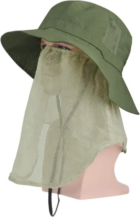Tirrinia Neck Flap Sun Hat with Wide Brim,UPF 50  Hiking Safari Fishing Caps for Men Women, Ideal for Outdoor
